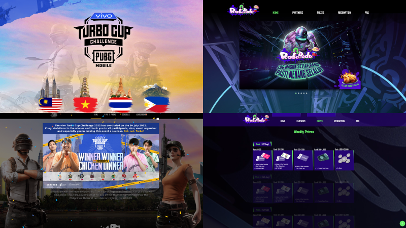 Freelance microsites collage