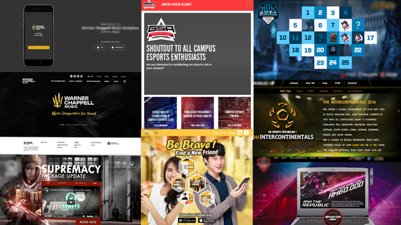 Landing pages collage